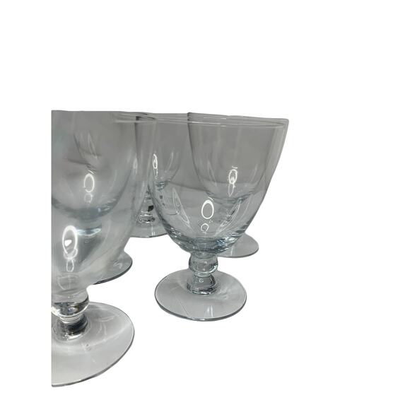 Set of 5 Clear Crystal Glasses Unknown Design - Picture 3 of 5